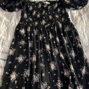 Hollister Black Floral Dress